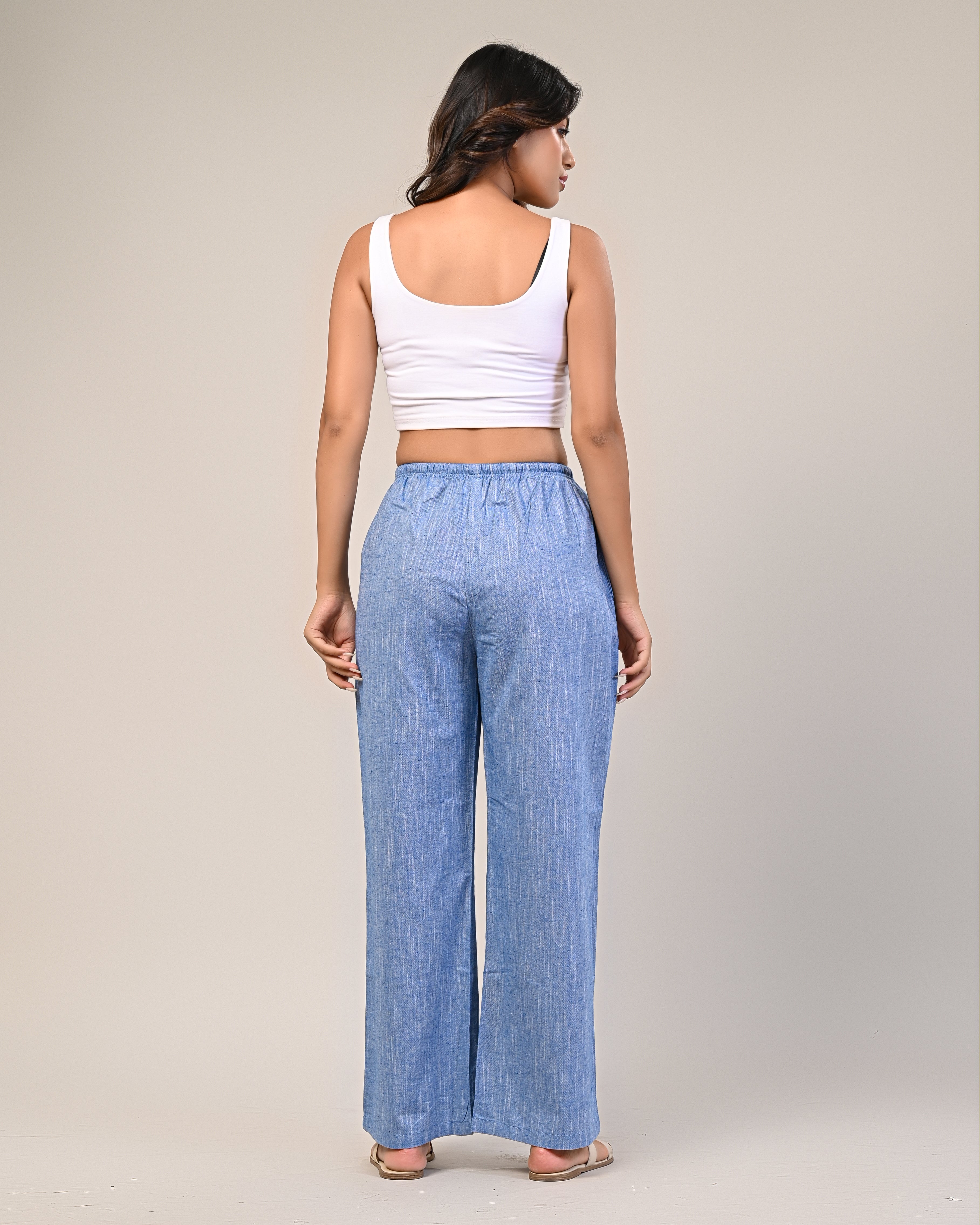 Women’s Blue Wide-Leg Pants