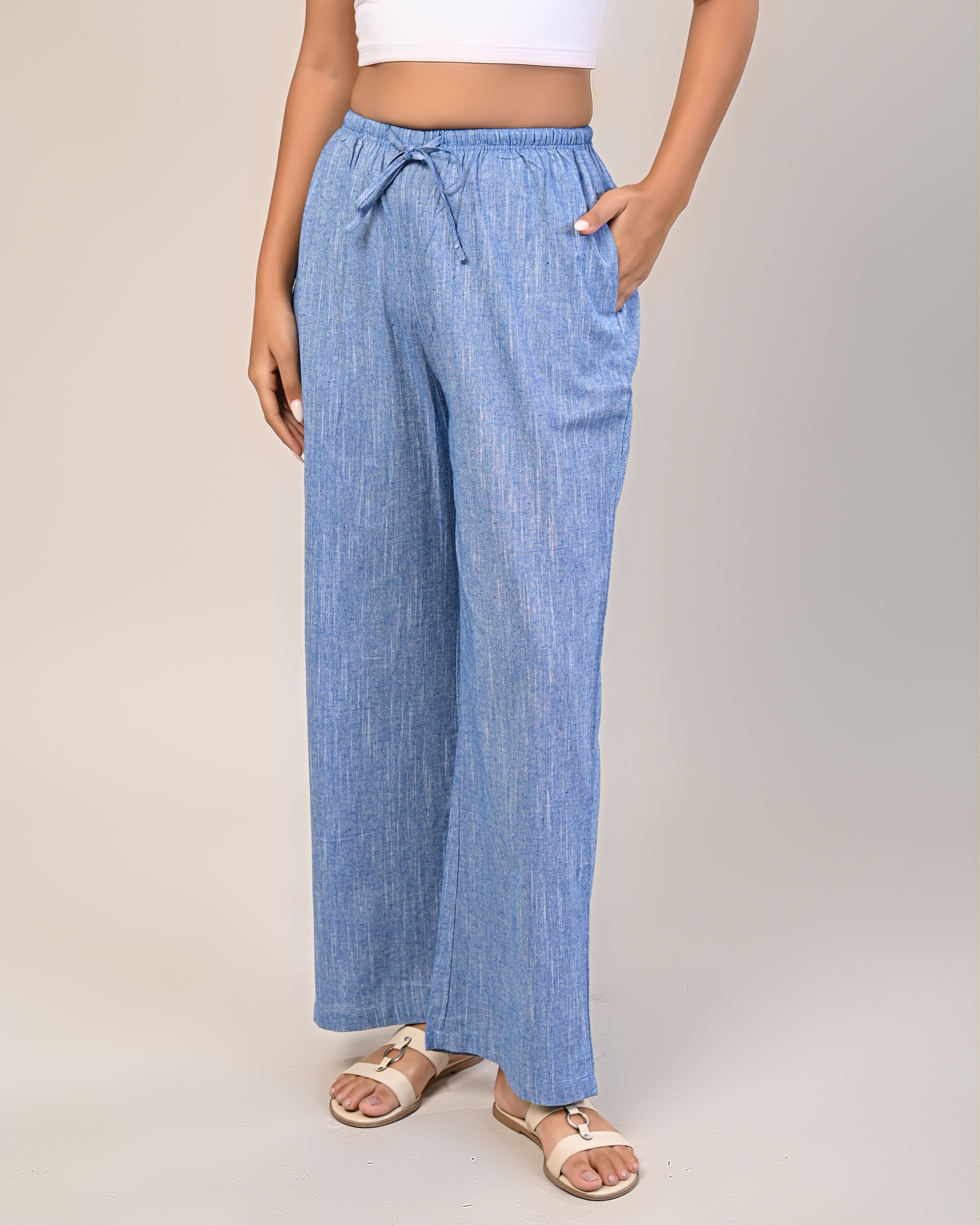 Women’s Blue Wide-Leg Pants