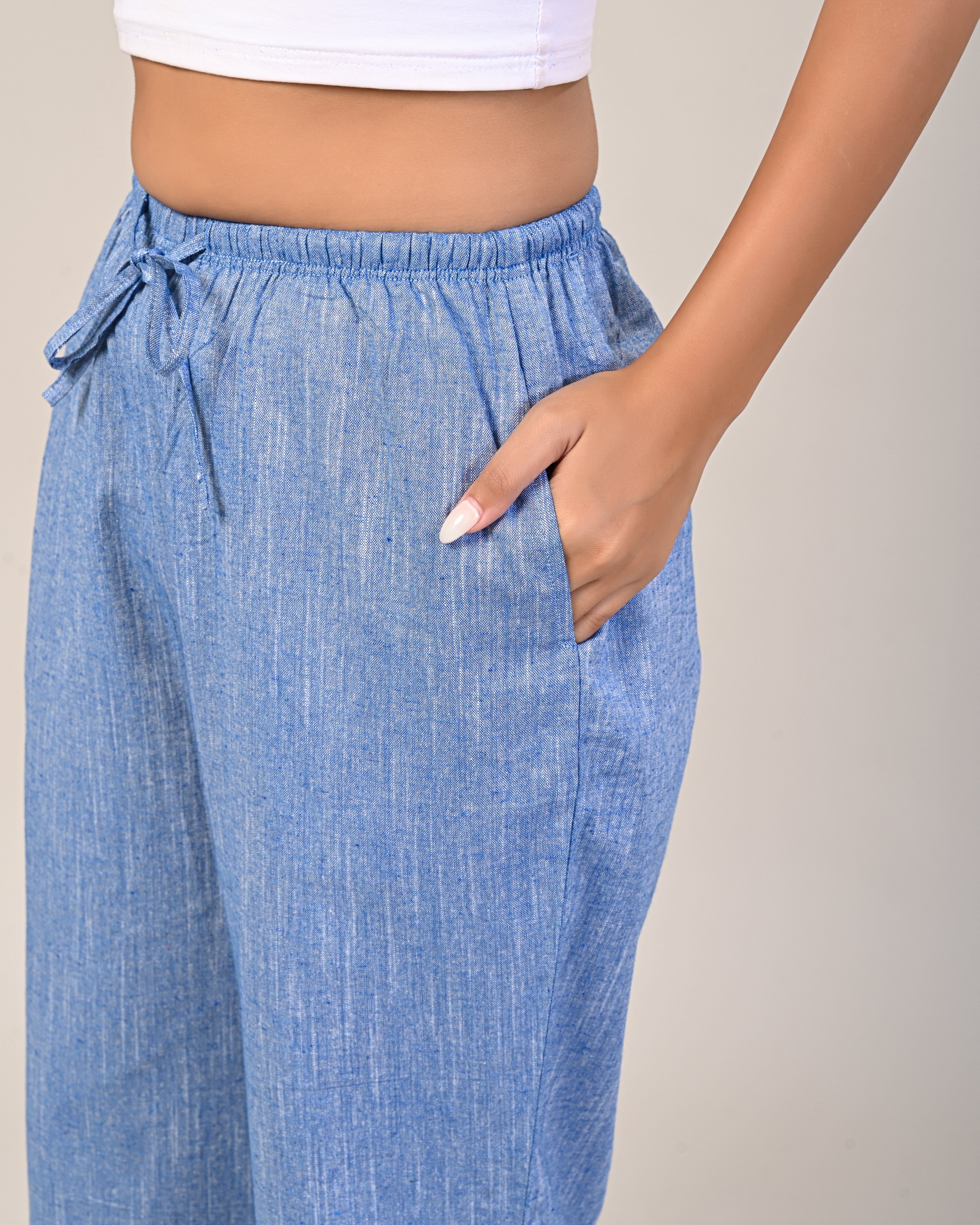 Women’s Blue Wide-Leg Pants