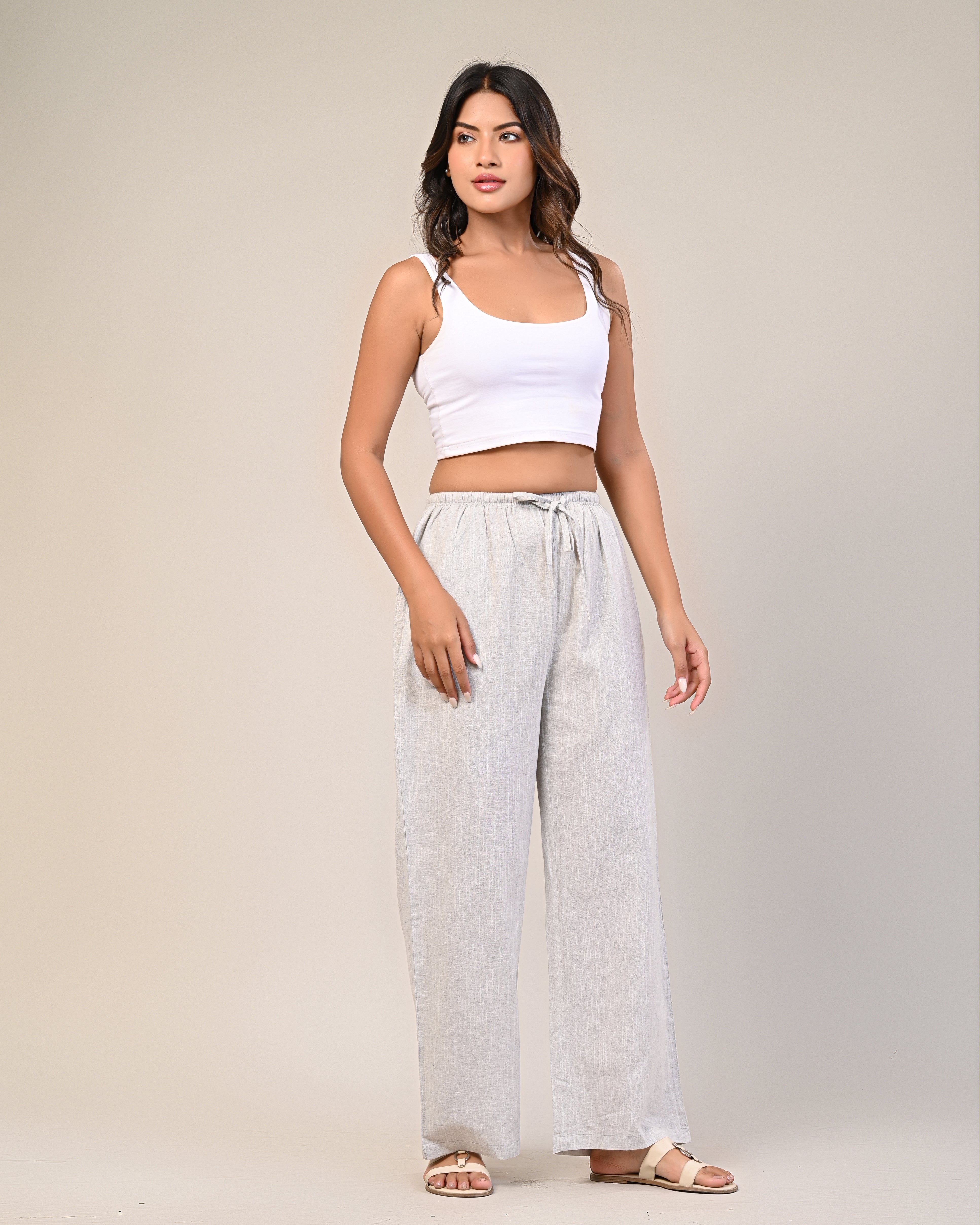 Women’s Grey Wide-Leg Pants.