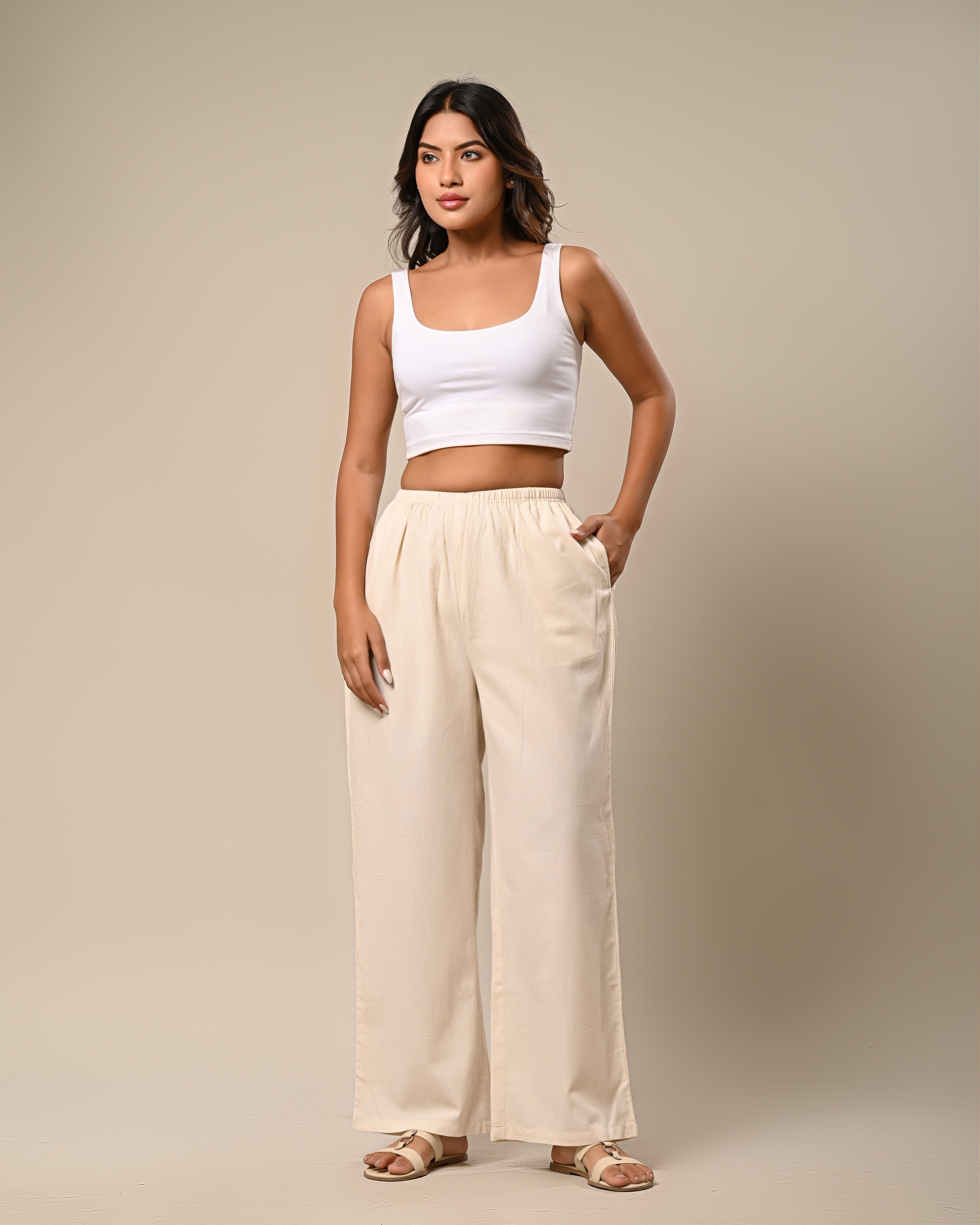 Women’s off-white Wide-Leg Pants