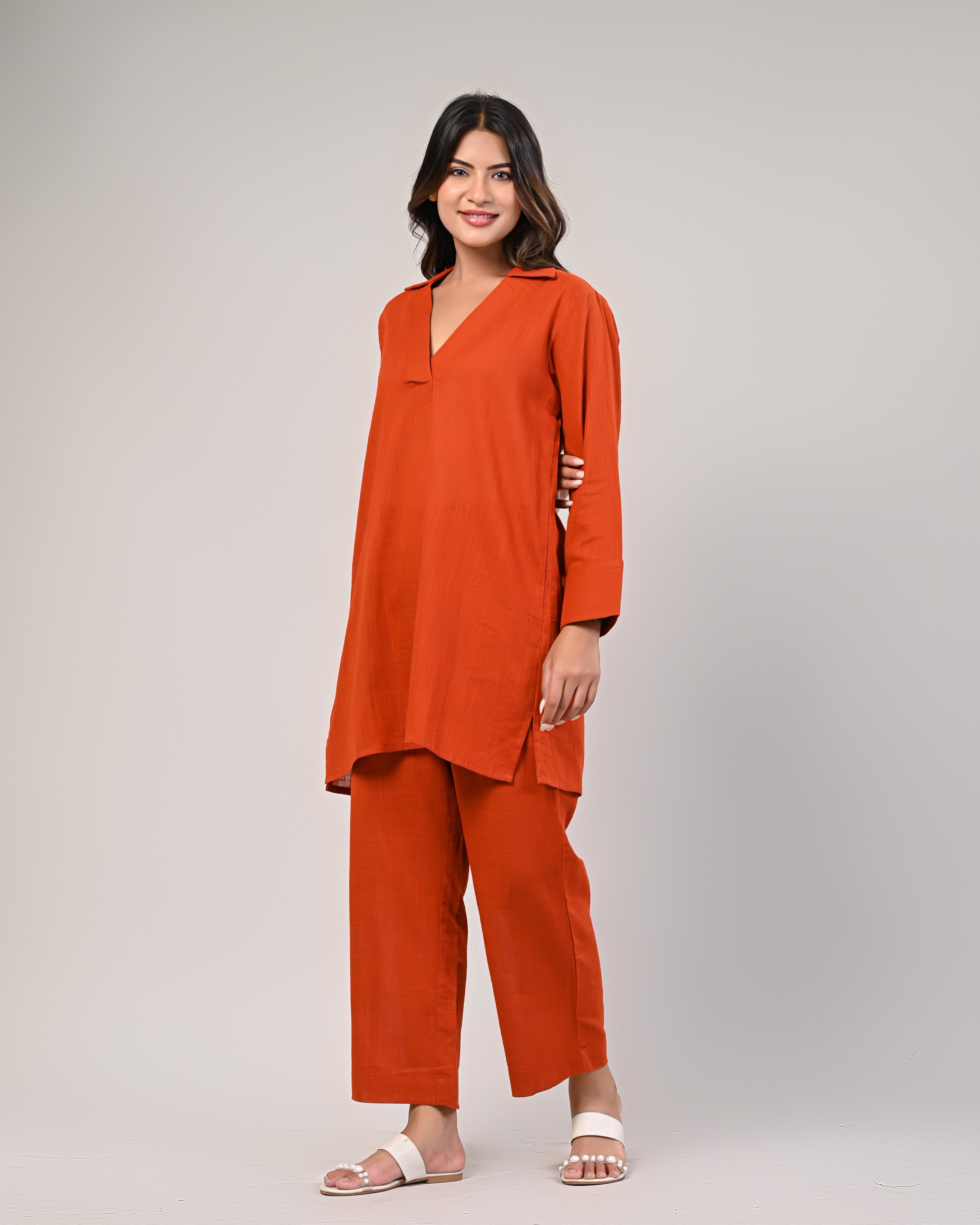 Women’s Solid Rust Co-ord Set
