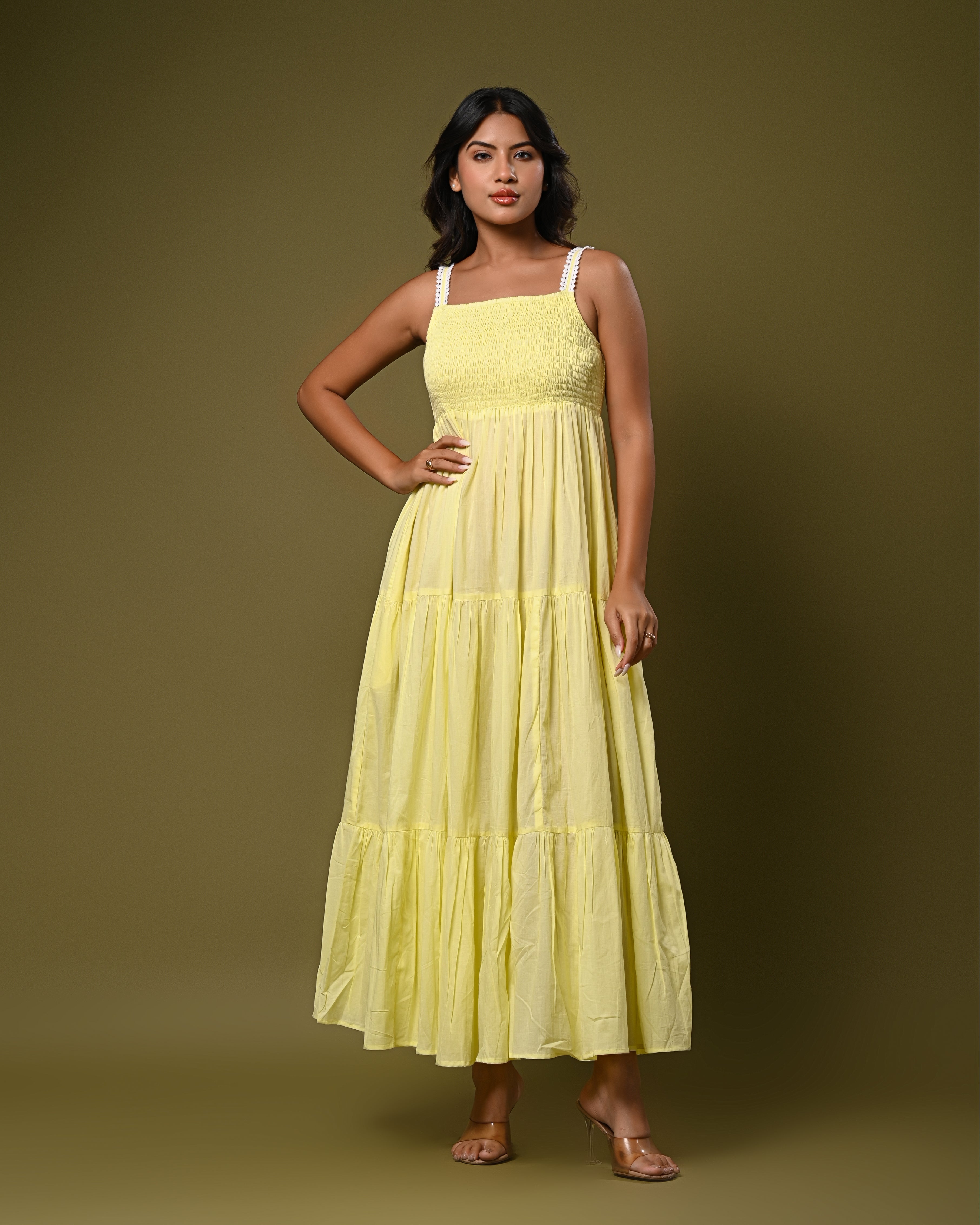 Butter Yellow Tiered Maxi Dress