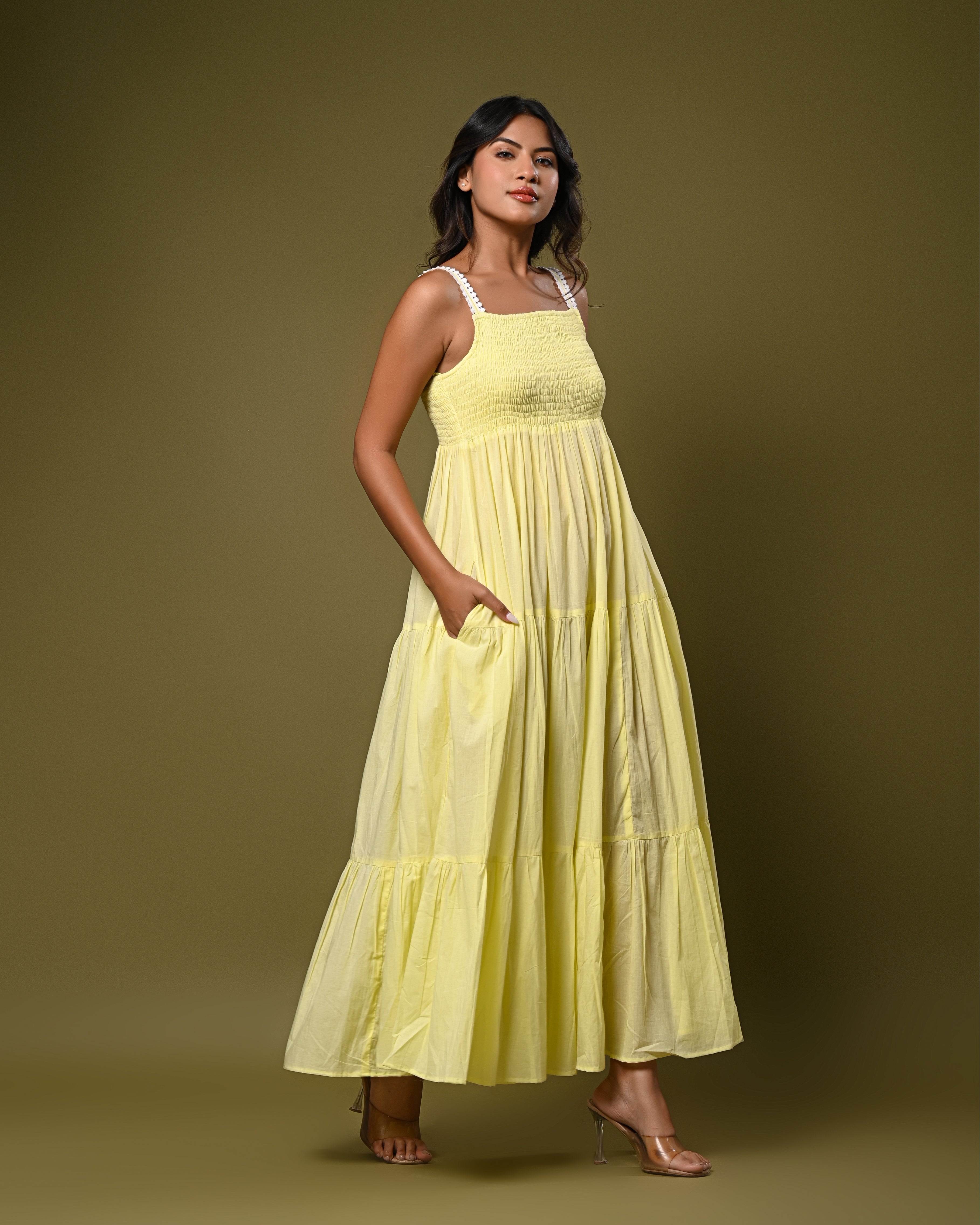 Butter Yellow Tiered Maxi Dress