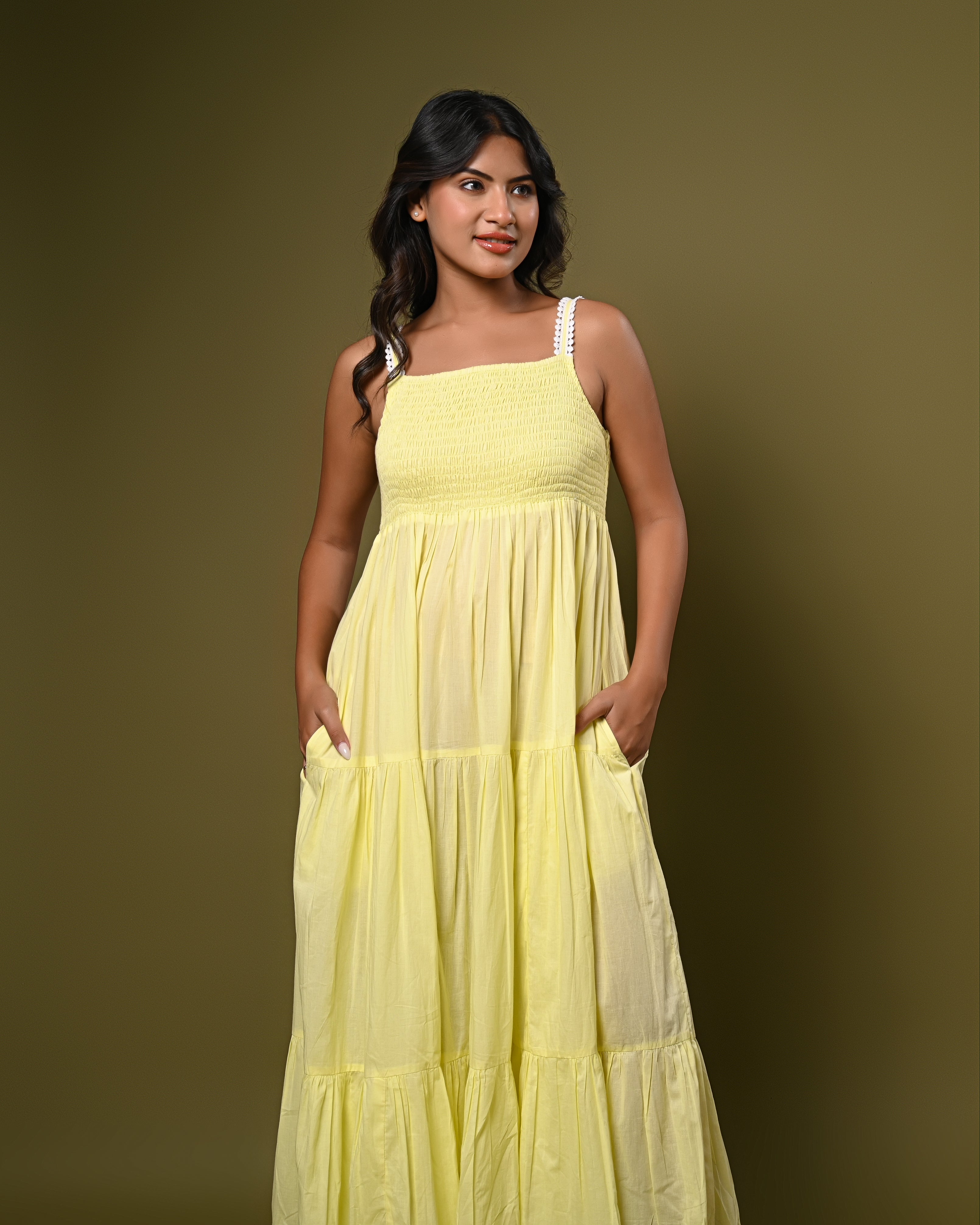 Butter Yellow Tiered Maxi Dress