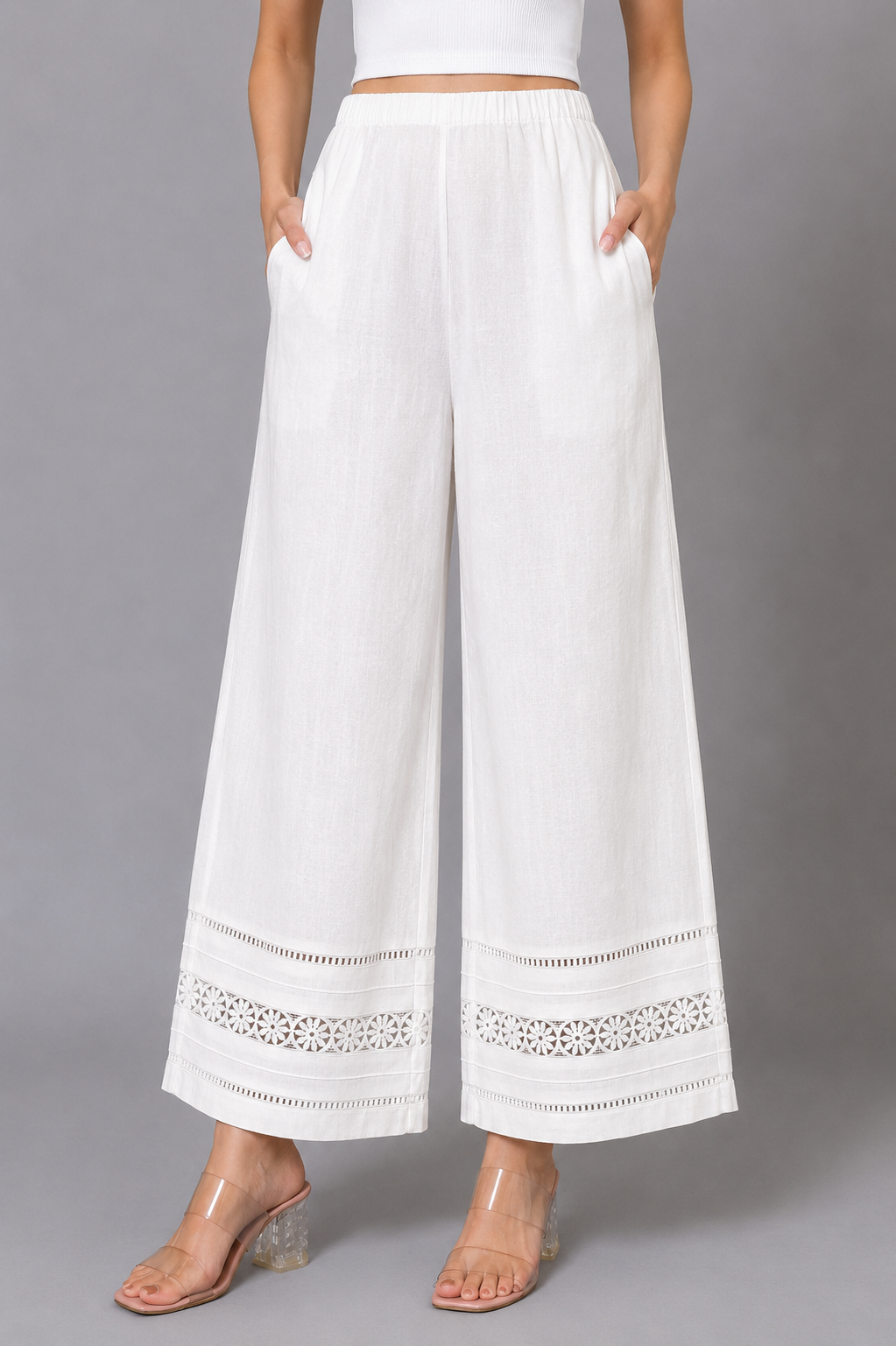 White Cotton Lace Bottom